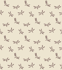 Japanese Cute Dragonfly Vector Seamless Pattern