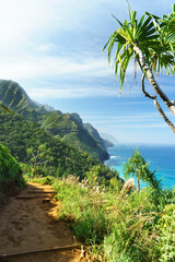 Fototapeta na wymiar Kalalau Wanderweg auf Kauai Hawaii