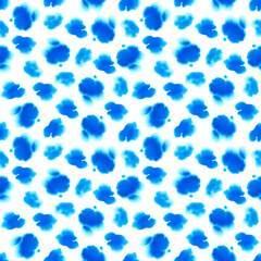 Fototapeta na wymiar seamless watercolor pattern of multicolored abstract spots on a white background.