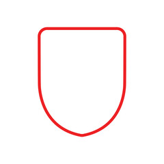 Fototapeta premium shield line icon, stock vector illustration flat design style on white background 