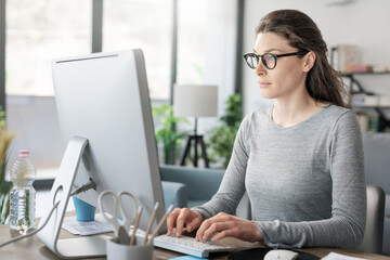 Professional woman working from home