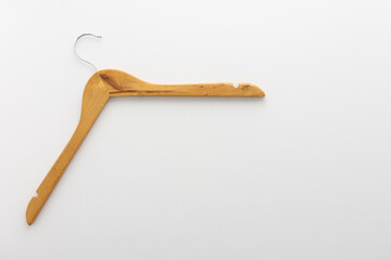 Empty clothes hanger isolated on a white background