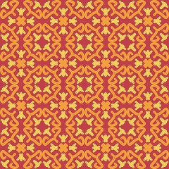 orange red peach mandala art seamless pattern floral creative design background vector illustration