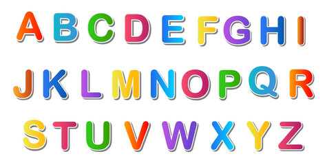 English alphabet vecctor Multicolored Alphabet sticker