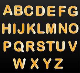 Golden alphabet letters vector