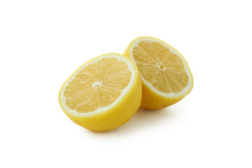 Halves of lemon isolated on white background