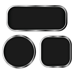 black buttons set isolated on a white background