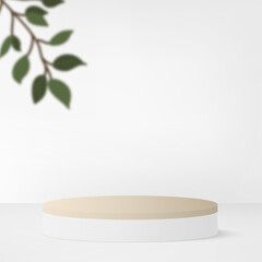 Abstract background with white color geometric 3d podiums. Vector illustration