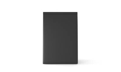 Black paper bags on white background.3dillustration.