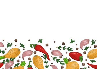 Condiments and spices. Background.