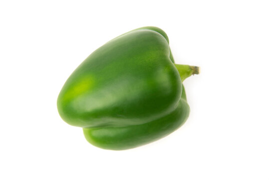 Green Bell Pepper Isolated On White Background