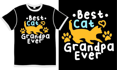 best cat grandpa ever, cat love, animal paw print, mom gift, cat drawing gift design, best grandpa pet lover lettering design