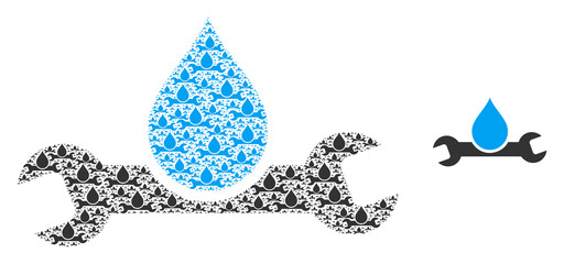 Plumbing icon collage is constructed of random itself plumbing items. Fractal vector combination of plumbing items.