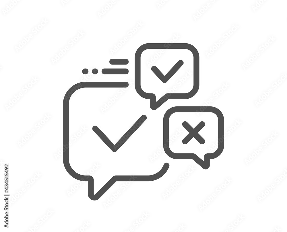 Poster online voting line icon. internet vote sign. web election symbol. quality design element. linear sty