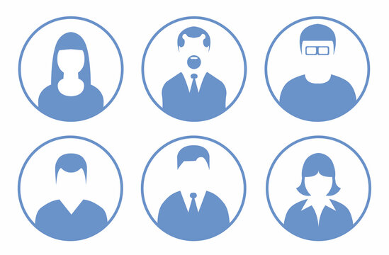 Man and woman avatars set. Vector photo placeholder for social networks, resumes and dating sites.