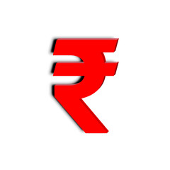 The Indian rupee symbol isolated on a white background.