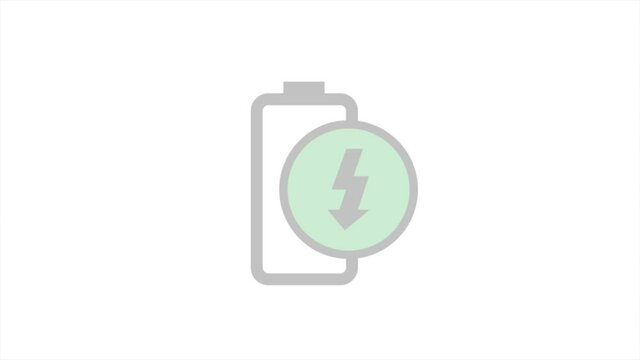 Battery charging seamless loop animation. Motion graphics