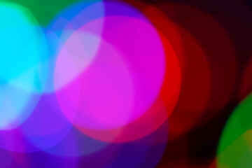 Gigantic Multicolor Bokeh in a blue natural background, defocused