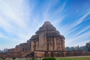 Fototapeta na wymiar The ancient Sun temple at Konark built in 13th century is a world heritage conservation site 