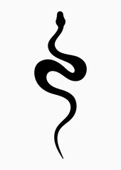 Black silhouette snake. Vector illustration EPS10