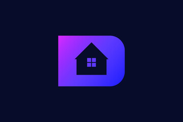 Fototapeta na wymiar Logo design of D in vector for construction, home, real estate, building, property. creative elegant Monogram. Premium Business home logo icon.