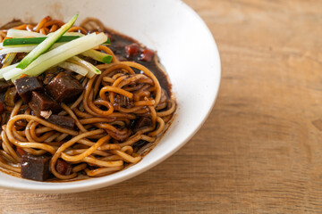 Jajangmyeon or JJajangmyeon is Korean Noodle with Black Sauce