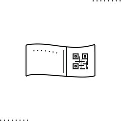 Thermal ticket vector icon in outlines