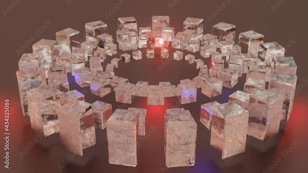 Poster abstract moving fantastic kaleidoscope patterns and ornaments. looped animation. 3d render