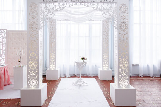 Carved wedding hupah with beautiful patterns