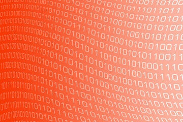 Digital world. Binary code with zeros and ones on a computer screen. Virtual realtiy.
