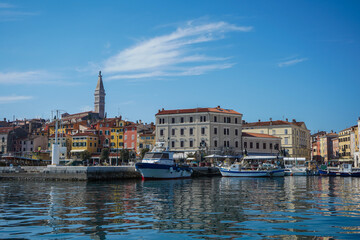 panoramic view of old town from the sea, Rovinj , Croatia