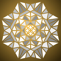 Fototapeta premium Monochrome mosaic pattern on a golden background. Vector illustration.