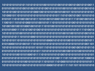 Digital world. Binary code with zeros and ones on a computer screen. Virtual realtiy.