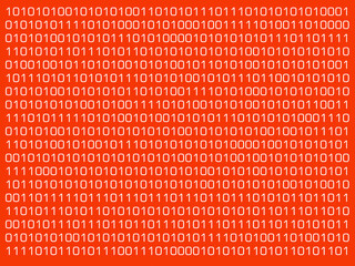Digital world. Binary code with zeros and ones on a computer screen. Virtual realtiy.