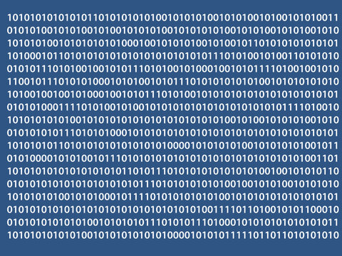 Digital world. Binary code with zeros and ones on a computer screen. Virtual realtiy.