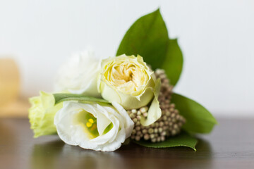Tender Bride's bouquet with delicate tea roses