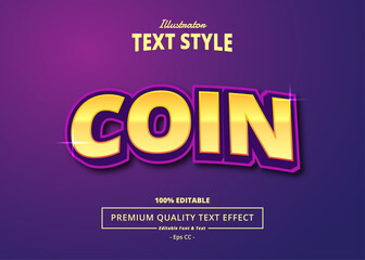 Coin Illustrator Text Effect
