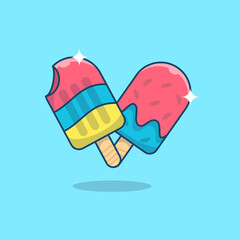 Ice Cream Stick Vector Illustration Flat Design cartoon illustration