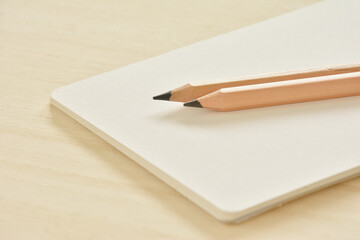 Blank notebook on a desk 