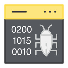 A trendy design icon of malware website