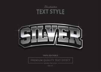 Silver Illustrator Text Effect