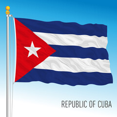 Cuba official national flag, american country, vector illustration