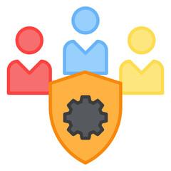 A modern design icon of security management team