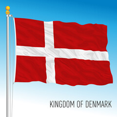 Denmark official national flag, European Union, vector illustration