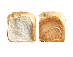 Sliced bread on white background