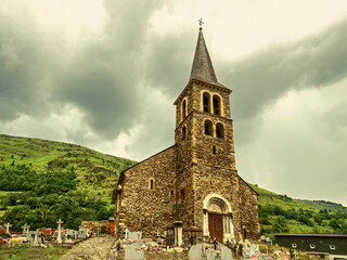 Fototapeta na wymiar Parish in a village in the Pyrenees of France.