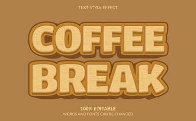 Editable text effect, Coffee Break text style