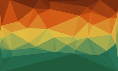 Obraz premium Abstract poly background in red, green and yellow colors