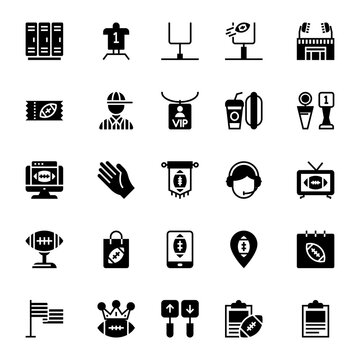 Glyph icons for american football.