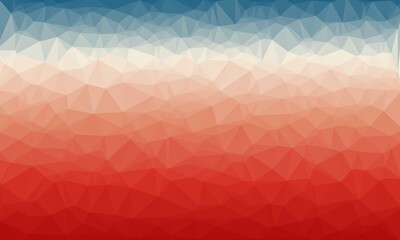 Creative polygonal backdrop with red and blue pattern